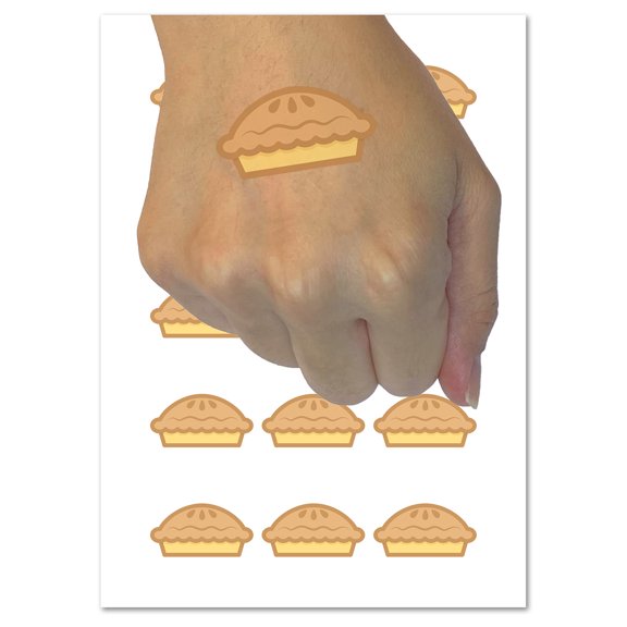Yummy Pie Water Resistant Temporary Tattoo Set Fake Body Art Collection - 15 2" Tattoos (1 Sheet)