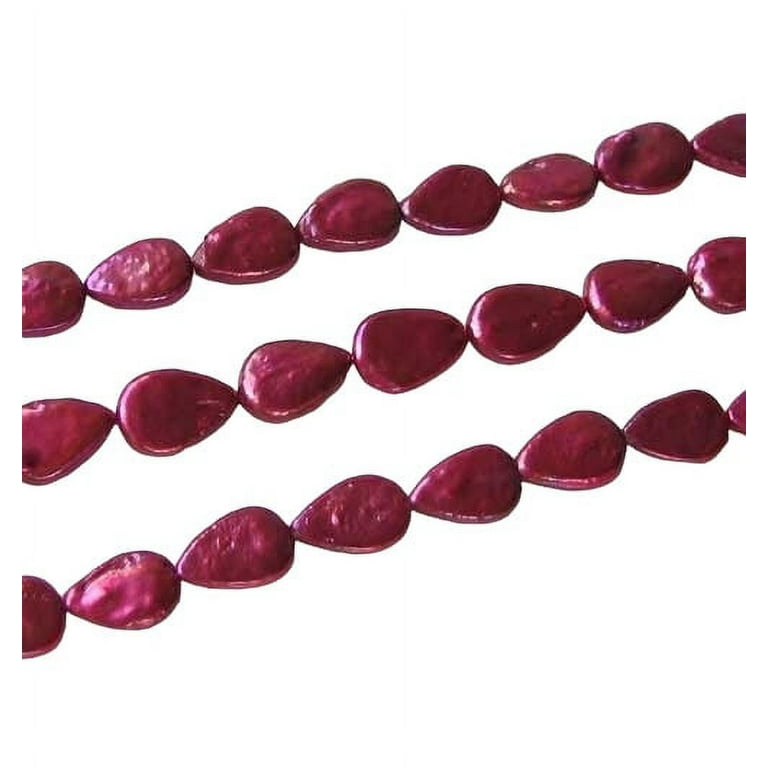 Yummy Raspberry Fresh Water Teardrop Pearl 8 inch Strand