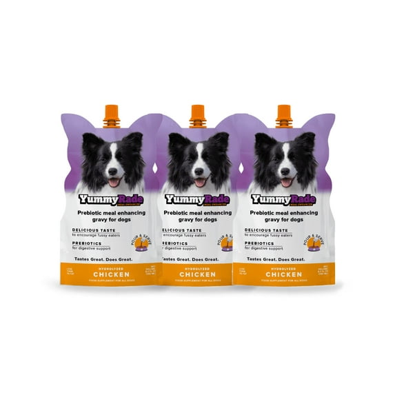 YummyRade Prebiotic Gravy Meal Topper for Dogs/Fussy Eaters/Dry Bland Food/Prebiotics/Low-Calorie and Fat/3 Pack (3 x 8.4 fl oz)