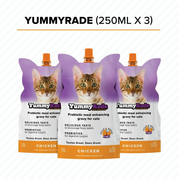 YummyRade Prebiotic Gravy Topper for Cats/Gut & Immune Support/ 3 pack