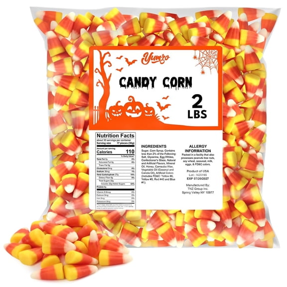 Yumzo Classic Candy Corn, Halloween & Fall Candy, 2 lb Bulk Bag