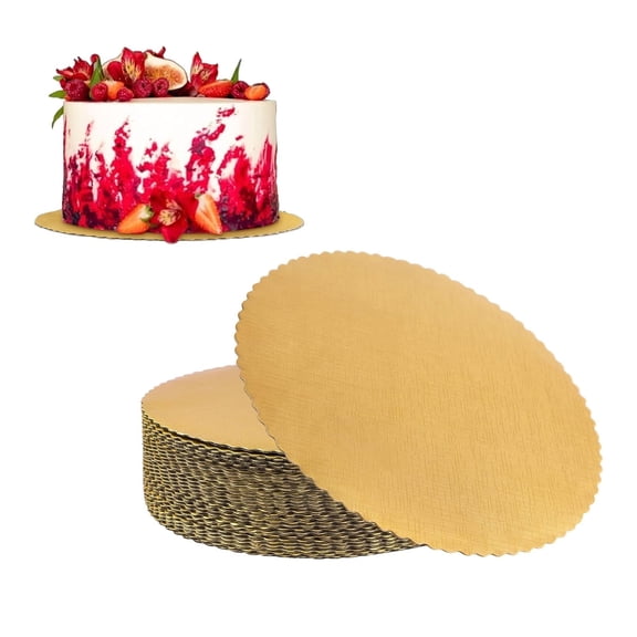 YunKo Cake Boards 10 Inch Round, Gold Cake Cardboard Rounds Cake Base Circles, 40 Pack