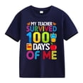 thumbnail image 1 of YunPes 100 Days of School Opening 100th Days Anniversary Personality Loose Short Girls Boys Casual Short Sleeved T Shirt, 1 of 1