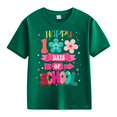 thumbnail image 1 of YunPes 100 Days of School Pencil 100th Day of School T-Shirt Boys Girls Cute Short Sleeve Crew Neck Graphic Print Tops, 1 of 1