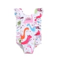 thumbnail image 1 of YunPes 2-6Y Girls Dinosaur Print One-Piece Swimsuits - UPF 50+ Sun Protection Bathing Romper for Pool Training & Beach, 1 of 4