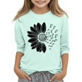 thumbnail image 1 of YunPes 3-13Y Tween Girls ﻿Solid Long Sleeve T-shirt Crew Neck Print Tees Spring Summer Soft Cotton Casual Basic Tops, 1 of 5