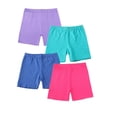 thumbnail image 1 of YunPes 4-Pack Girl's Cartwheel Shorts Stretchy Bike Shorts Under Dress Dance Shorts Multicolor Kids Summer Clothes 5-14 Years, 1 of 2