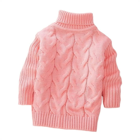 YunPes Baby Boys Girls Sweaters Knit Cable Crewneck Soft Warm Toddler High Collar Children's Sweatshirts Juniors Girls