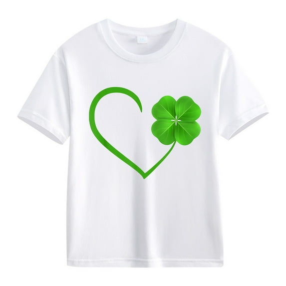 YunPes Baby Girl St. Patrick's Day T Shirt Irish Fashion Cotton Short Sleeve Graphic Tees Tops Summer Crew Neck Shirts
