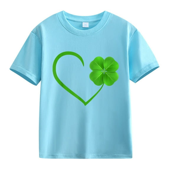 YunPes Baby Girl St. Patrick's Day T Shirt Irish Fashion Cotton Short Sleeve Graphic Tees Tops Summer Crew Neck Shirts