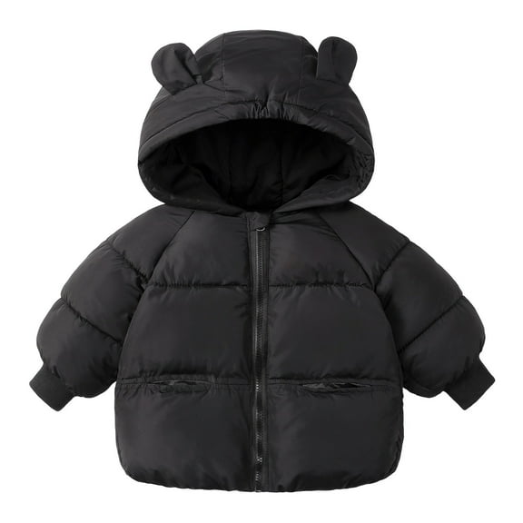 YunPes Baby Girls Boy Padded Jacket Winter Warm Puffy Light Jacket Kids Cute Bear Ear Hood Outerwear Outdoor Travel Birthday Outfit