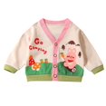 thumbnail image 1 of YunPes Baby Girls Cute Knit Cardigan Long Sleeve V Neck Rabbit Graphic Printed Sweaters Fall Winter Outerwear Birthday Jacket Coat, 1 of 9