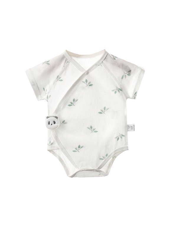 Baby Side Snap Bodysuit Kimono Onsies Boy Girl Cotton Basic Pattern Bodysuits 4 Month Old Baby Girl