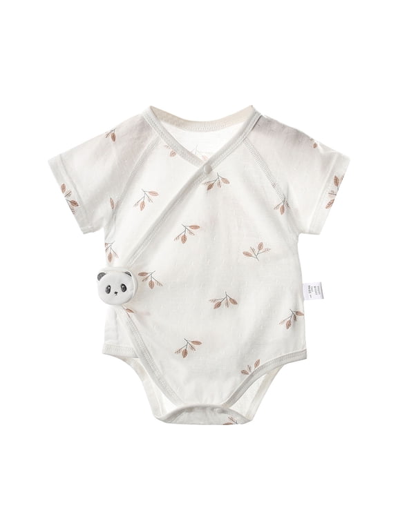 Baby Side Snap Bodysuit Kimono Onsies Boy Girl Cotton Basic Pattern Bodysuits 4 Month Old Baby Girl
