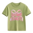thumbnail image 1 of YunPes Back to School T Shirt for Girls Cute Fashion Bow Second Grade Print Crewneck Tops Summer Graphic Short Sleeve Loose Fit, 1 of 4