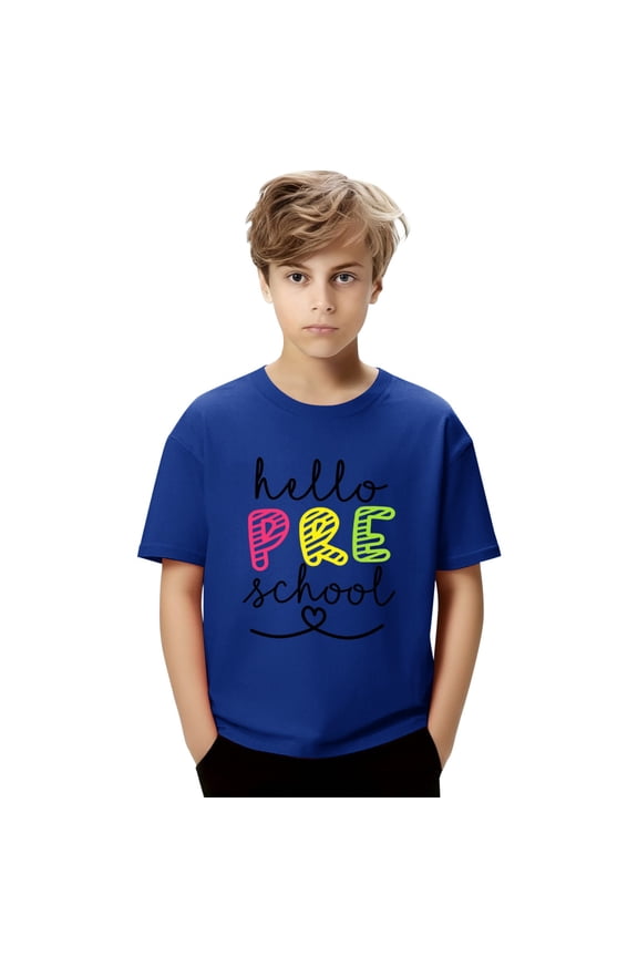 YunPes Back to School T Shirt for Kids Preschool Elementary Student Graphic T Shirt Boys Girls Summer Crewneck Short Sleeve Tops Casual Comfy