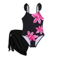 thumbnail image 1 of YunPes Bathing Suits for Girls 2 Piece Swimsuit Cute Floral Graphic Bathing Suits with Cover up Skirt Teen Adjustable Swimwear Set, 1 of 7