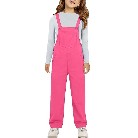 YunPes Boy's Girl's Straight Leg Jumpsuit Loose Fit Casual Bib Overalls Sleeveless Multi Color Kid's Toddlers with Pockets Overalls