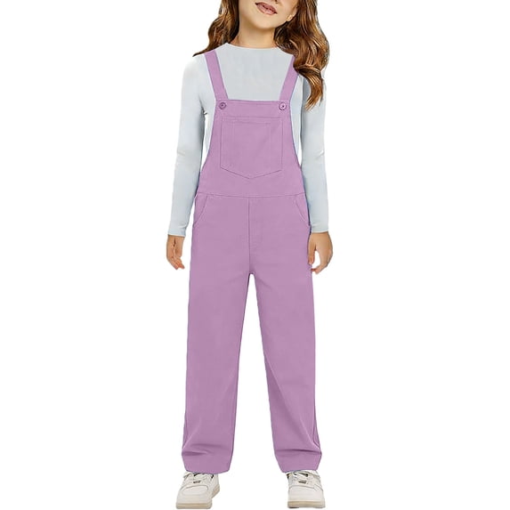 YunPes Boy's Girl's Straight Leg Jumpsuit Loose Fit Casual Bib Overalls Sleeveless Multi Color Kid's Toddlers with Pockets Overalls