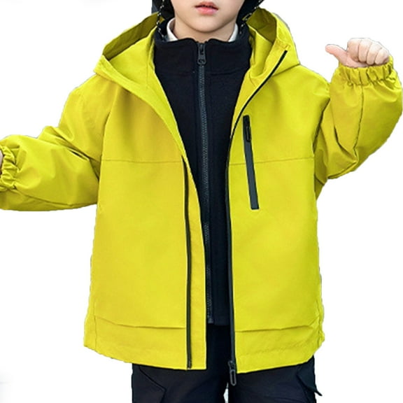 YunPes Boys' Casual Three In One Medium and Large Children's Loose Jacket Warmest Boys Winter Coat