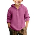 thumbnail image 1 of YunPes Boys Cotton Linen Sweatshirt Lightweight Breathable Long Sleeve Hoodie Casual Baggy Spring Fall Basic Versatile Hooded Tops, 1 of 4