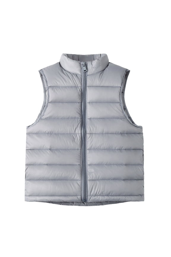 Boys Down Vest Boys Girls Lightweight Waistcoat Stand Collar Light Cotton Jacket Children's Vest Autumn Winter