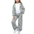 thumbnail image 1 of YunPes Boys Girls 3 Piece Outfits Athletic Sweatsuit T-Shirts + Zip up Hooded Jacket + Baggy Wide Leg Track Pants Sets for Kids, 1 of 6