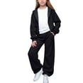thumbnail image 1 of YunPes Boys Girls 3 Piece Outfits Athletic Sweatsuit T-Shirts + Zip up Hooded Jacket + Baggy Wide Leg Track Pants Sets for Kids, 1 of 6