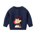 thumbnail image 1 of YunPes Boys Girls Christmas Sweater Ugly Crewneck Ribbed Knitted Pullover Top Kids Cute Graphic Long Sleeve Holiday Clothes, 1 of 4