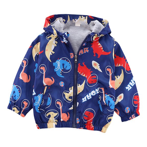 YunPes Boys Girls Cute Cartoon Graphic Jacket Lightweight Casual Comfy Windbreaker Hiking Outdoor Rainproof Coat Birthday Outfits