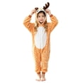 thumbnail image 1 of YunPes Boys & Girls Flannel Animal Onesie Cozy Warm Ears Hood Jumpsuit Halloween Carnival Party Cute Festival Clothes 18M-10Y, 1 of 5