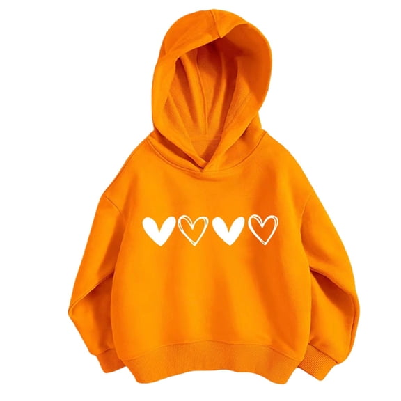 YunPes Boys Girls Fleece Sweatshirt with Love Graphic Print School Fashion Oversized Hooded Sweatshirt Streetwear Birthday Outfits