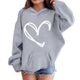 thumbnail image 1 of YunPes Boys Girls Heart Hooded Sweatshirts Comfy Oversized Fleece Pullover Sweatshirt Kids Fall Winter Long Sleeve Trendy Hoodies, 1 of 4
