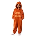 thumbnail image 1 of YunPes Boys & Girls Pumpkin Onesie Baggy Casual Flannel Hooded Jumpsuit Kids Funny Dress Up for Fall Festivals Party Carnival Halloween, 1 of 4