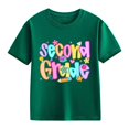 thumbnail image 1 of YunPes Boys & Girls Second Grade Graphic Print T-shirt Fashion Versatile Short Sleeve Tees Kids Back To School Casual Daily Tops, 1 of 4