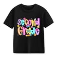 thumbnail image 1 of YunPes Boys & Girls Second Grade Graphic Print T-shirt Fashion Versatile Short Sleeve Tees Kids Back To School Casual Daily Tops, 1 of 4