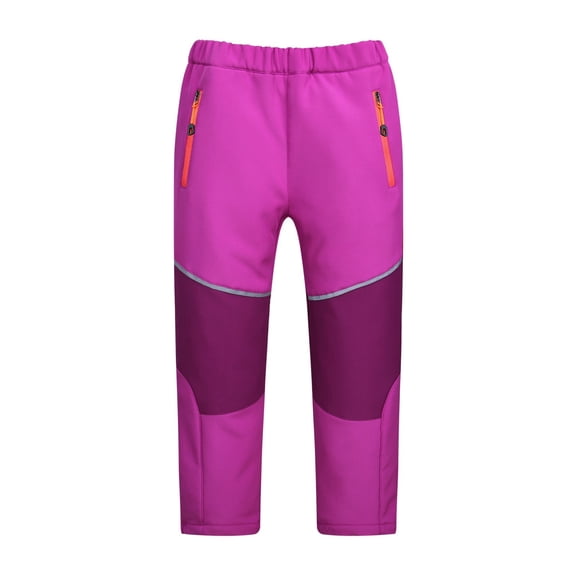 YunPes Boys Girls Softshell Skiing Snow Hiking Pants Fleece Lined Kids Waterproof Outdoor Trousers Bottoms Teen Winter Ski Snowpants