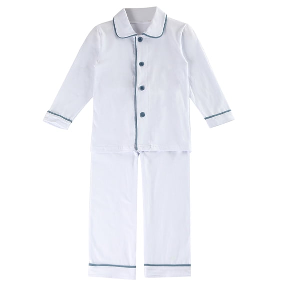YunPes Boys Loungewear Sets Button Down Long Sleeve Collared Shirts + Loose Pants Teen Kids Matching Outfits 2 Piece