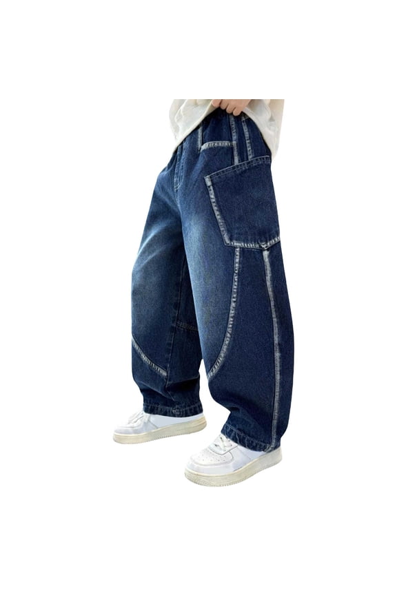 Boys' Pants Autumn Loose Bottoms Children Cool and Handsome Style Daddy Jeans for Children Baby Beach Pants