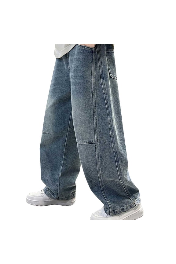 Boys' Pants Loose Bottoms Children Cool Handsome Style Daddy Jeans for Children Kids Pants