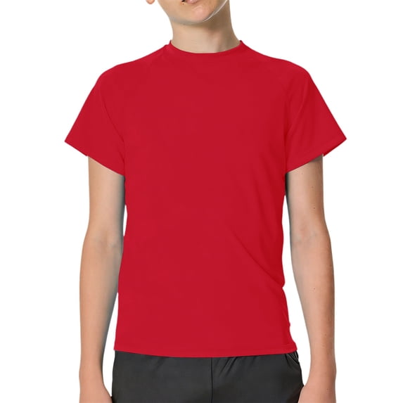 YunPes Boys Shirts Athletic Dry Fit T Shirts Short Sleeve Kids Youth Moisture Wicking Quick Dry Sports Training Performance Tee