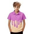 thumbnail image 1 of YunPes Boys Short Sleeve Polo Shirts Ice Cream Graphic Print Collared Golf Shirts Funny Preppy Uniform Kids Summer Pullovers, 1 of 6