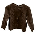 thumbnail image 1 of YunPes Cable Knit Cardigan for Girls Button Down Crewneck Long Sleeve Crop Sweater Fall Winter Lightweight Warm Tops, 1 of 4