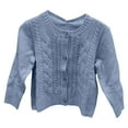 thumbnail image 1 of YunPes Cable Knit Cardigan for Girls Button Down Crewneck Long Sleeve Crop Sweater Fall Winter Lightweight Warm Tops, 1 of 3