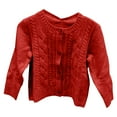thumbnail image 1 of YunPes Cable Knit Cardigan for Girls Button Down Crewneck Long Sleeve Crop Sweater Fall Winter Lightweight Warm Tops, 1 of 3