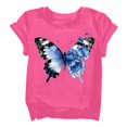 thumbnail image 1 of YunPes Cap Sleeve T-shirts for Girls Colorful Butterfly Print Crewneck Blouse Tee Kids Casual Loose Fit Pullover Summer Tops, 1 of 8