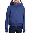 thumbnail image 1 of YunPes Children's Girls Turtleneck Hooded Sweatshirt with Thumb Holes Comfortable Casual Solid Color 4-12 Years Old Kids, 1 of 9