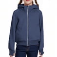 thumbnail image 1 of YunPes Children's Girls Turtleneck Hooded Sweatshirt with Thumb Holes Comfortable Casual Solid Color 4-12 Years Old Kids, 1 of 9