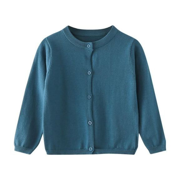 YunPes Children's Sweater Spring Autumn Winter Cardigan Solid Color Small Cardigan Children's Coat
