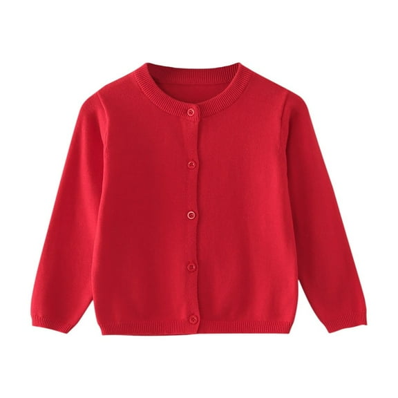 YunPes Children's Sweater Spring Autumn Winter Cardigan Solid Color Small Cardigan Children's Coat